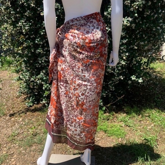 💋NWT “ON the island” Italian Designer Made Unique Side Tie Sarong Cover-Up - Picture 6 of 15